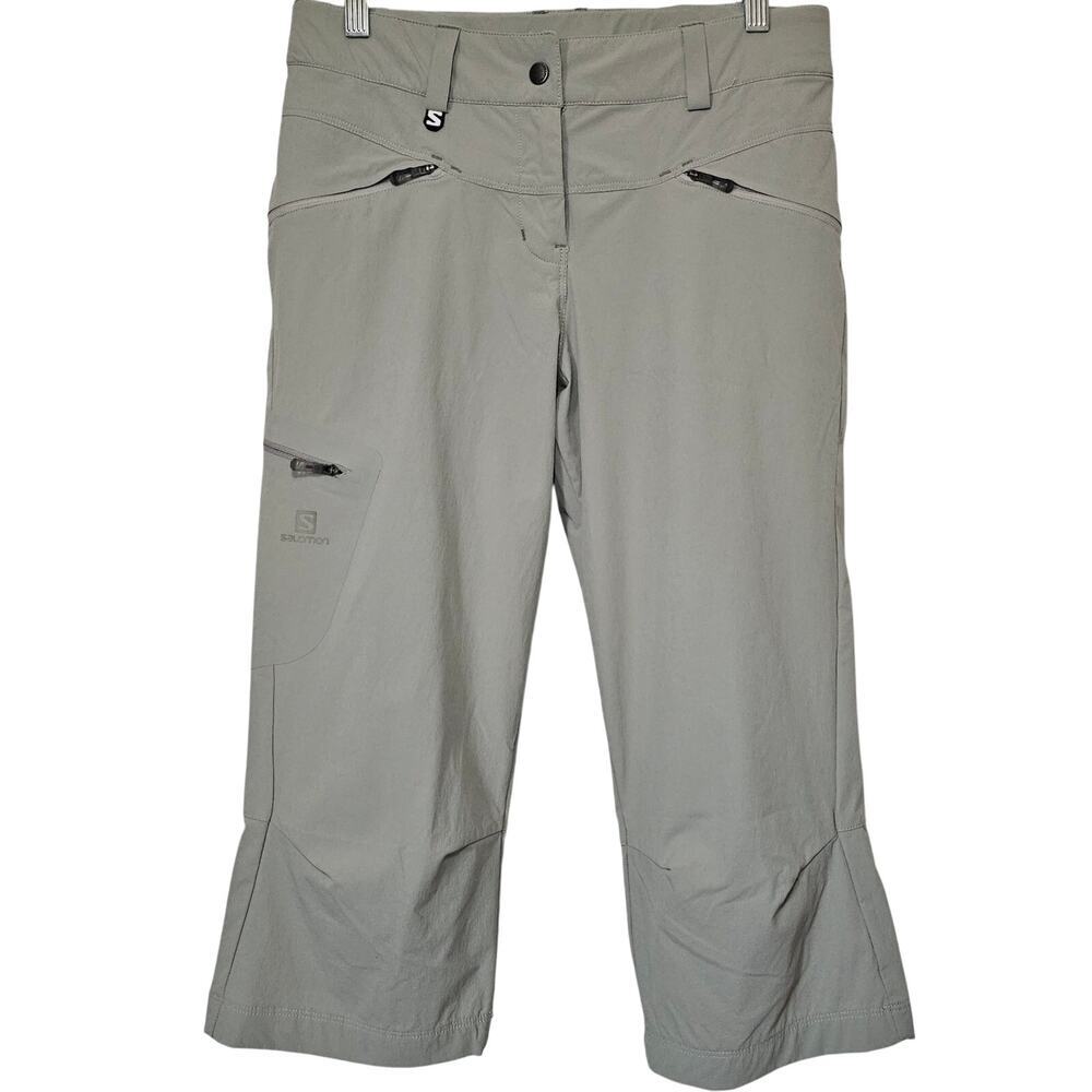 Salomon Womens Wayfarer‎ Capri 6 Green Nylon Outdoors Hiking Fishing Quick Dry